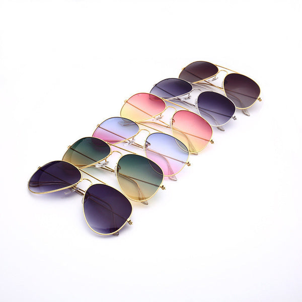 Fashion Gradient Rimless Sunglasses Frog Mirror